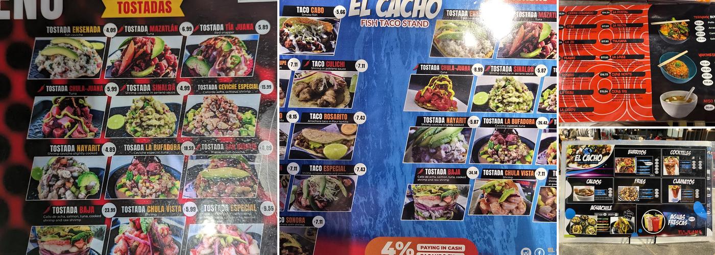 El Cacho Fish Taco Stand Menu