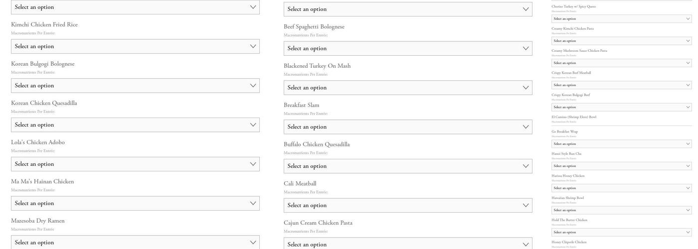 Prepboys Mealprep Menu