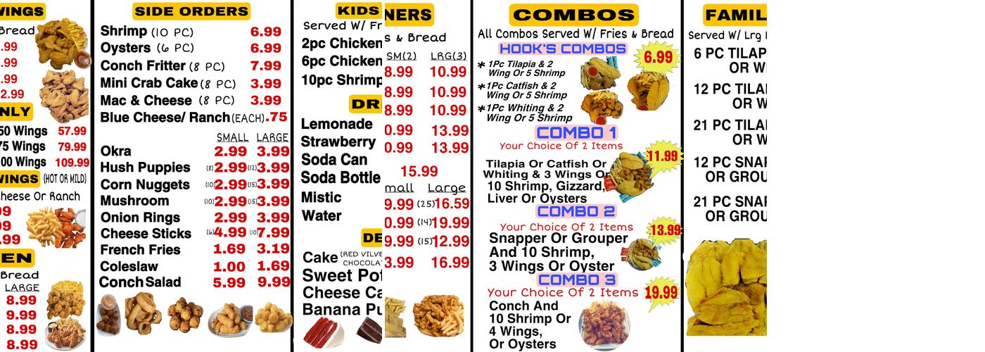 Hooks Fresh Eats Menu
