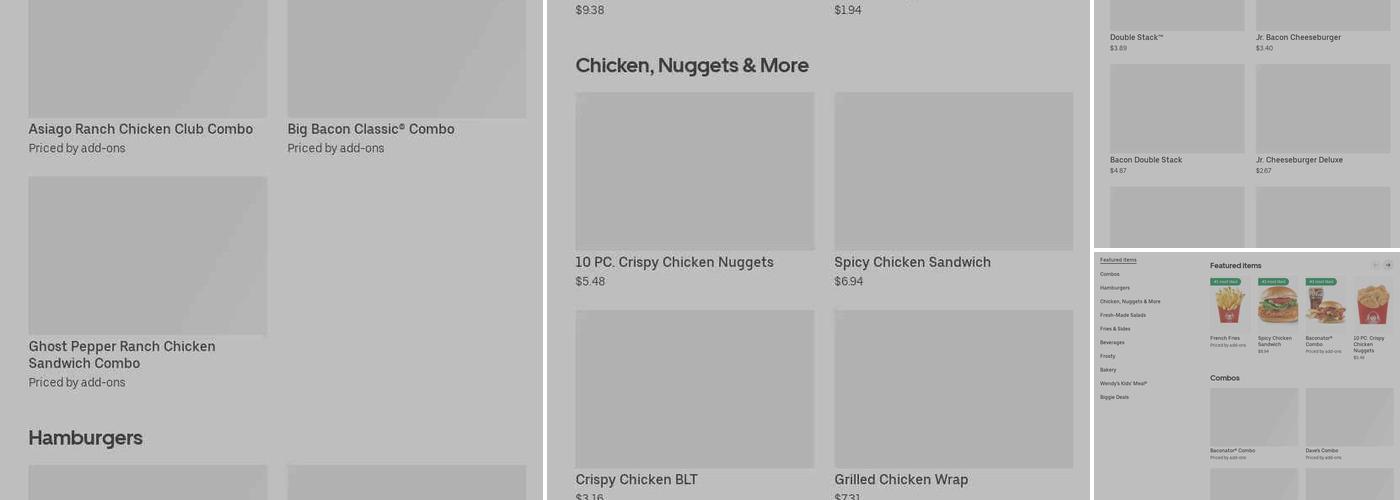 Wendy's Menu