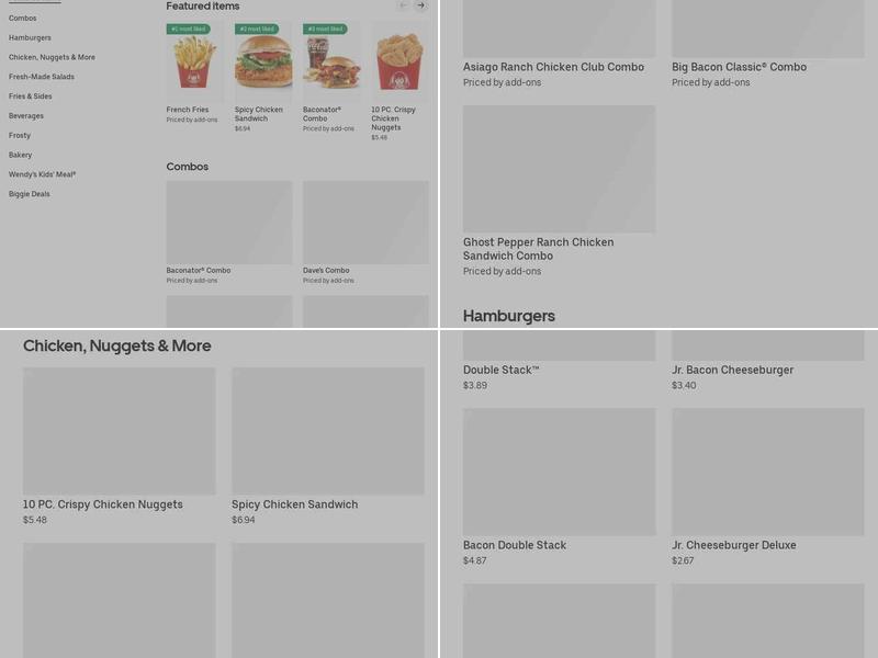 Wendy's Menu