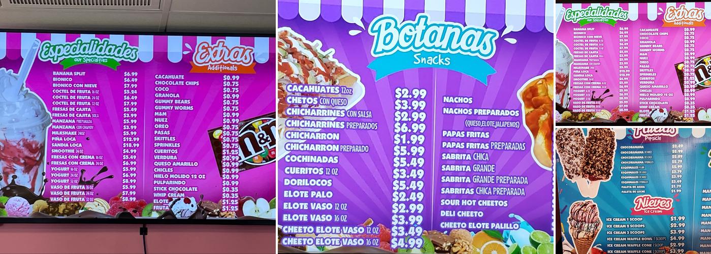 Las Mangonadas #2 Menu