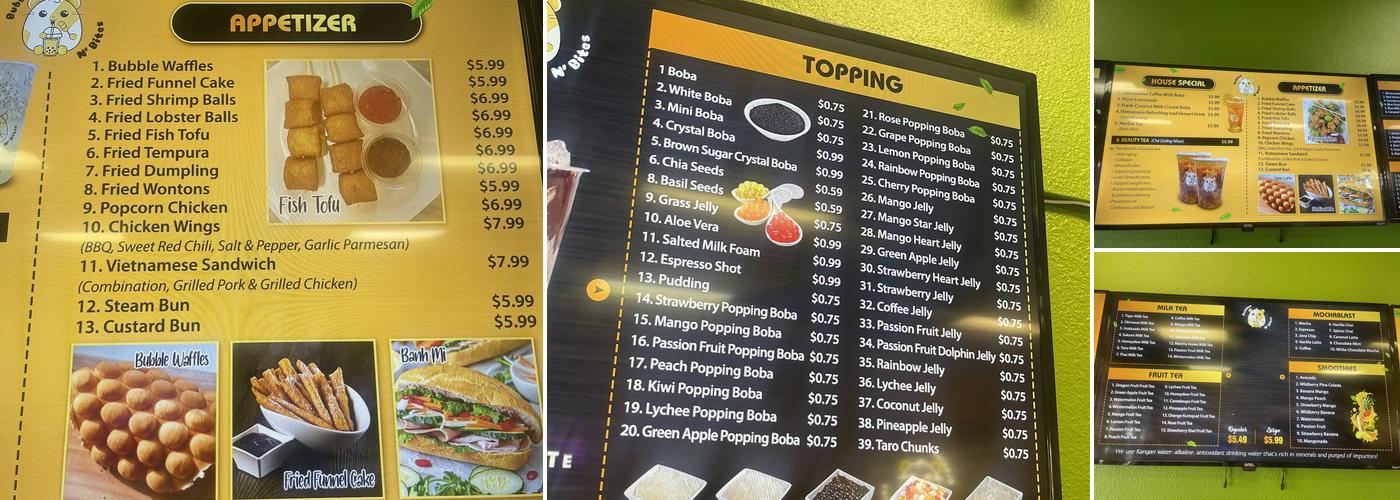 Bubbles N’ Bites Menu