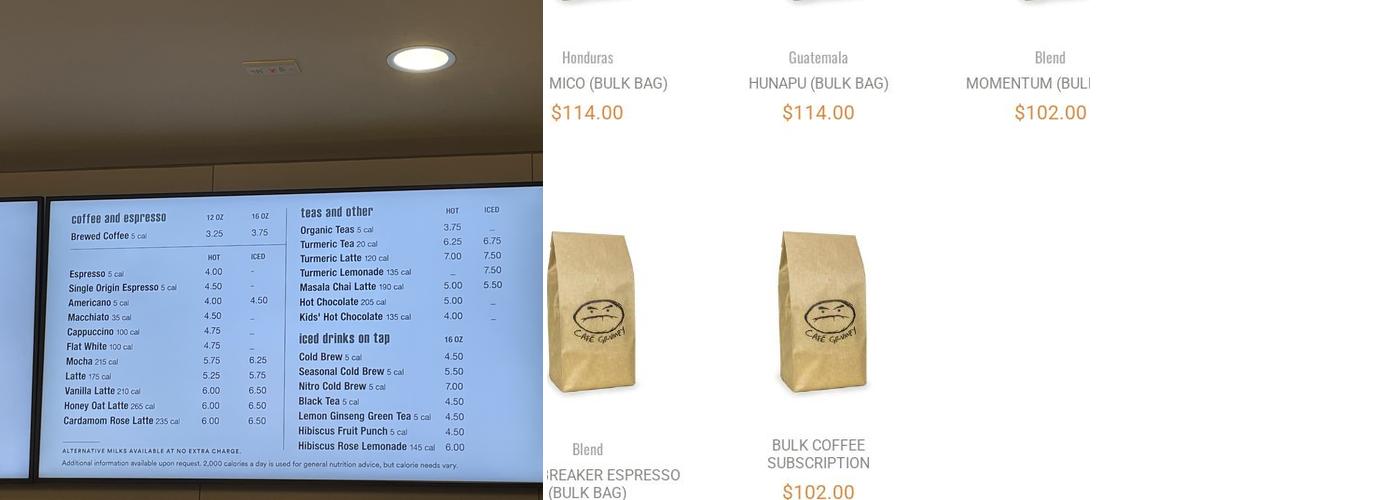 Cafe Grumpy - Manhattan West Menu