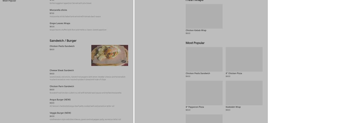 Blue Mist Hookah Lounge Menu