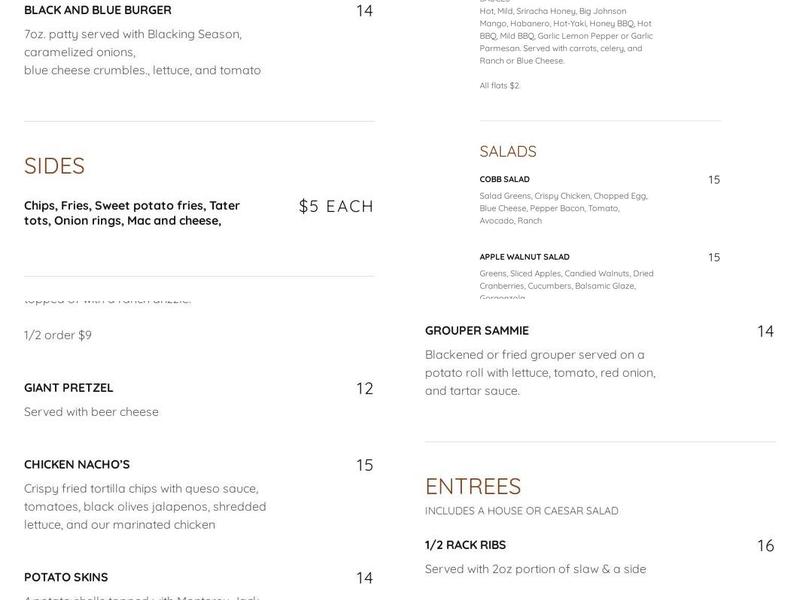 Mackey's Pub Menu