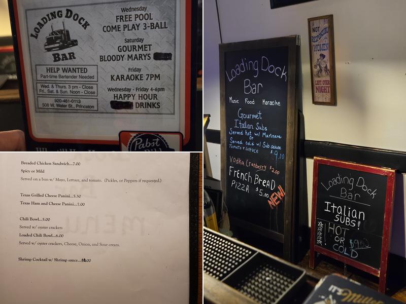 Loading Dock Bar Menu