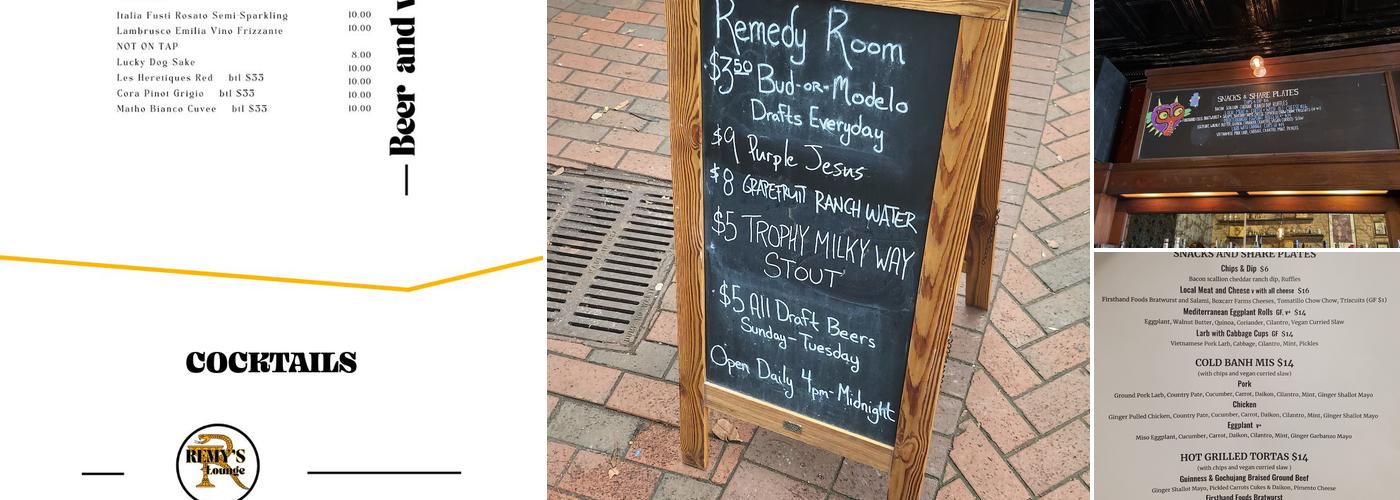 Remy's Lounge Menu