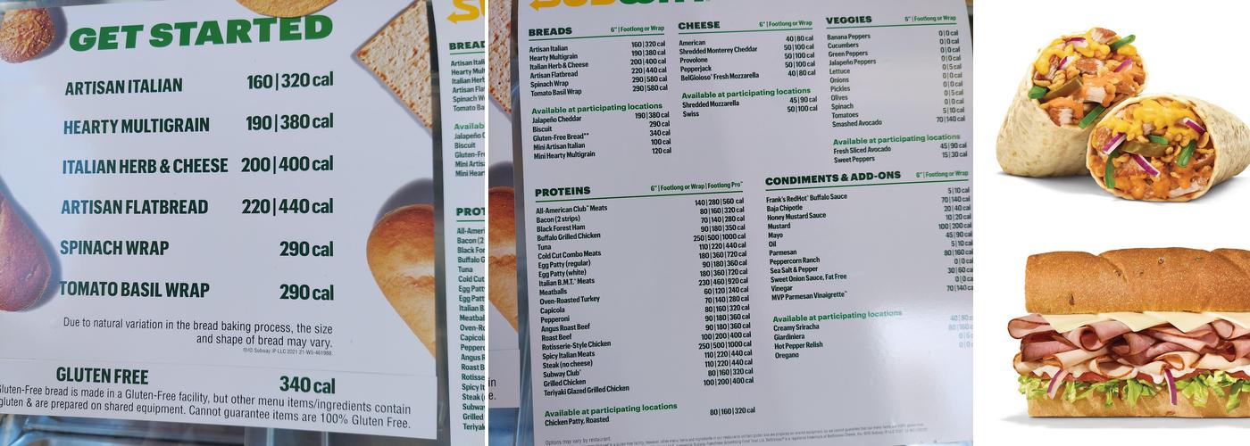 Subway Menu