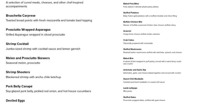 Bosc + Brie Menu