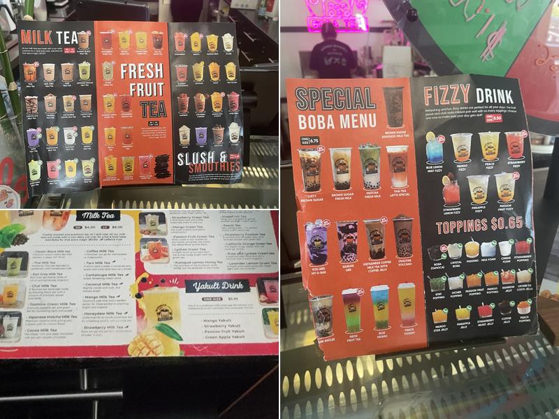 Bangkok Boba Tea Menu