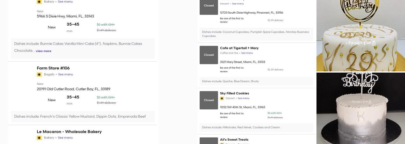 Alejandra's Cake Menu