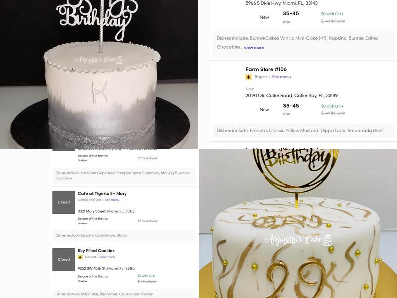 Alejandra's Cake Menu