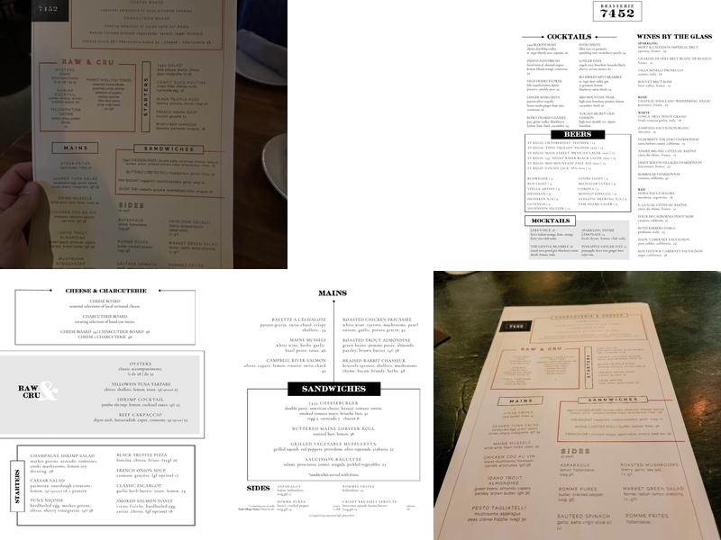 Brasserie 7452 Menu