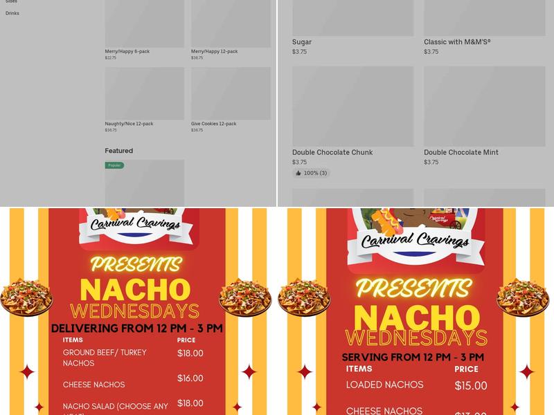 Carnival Cravings Menu