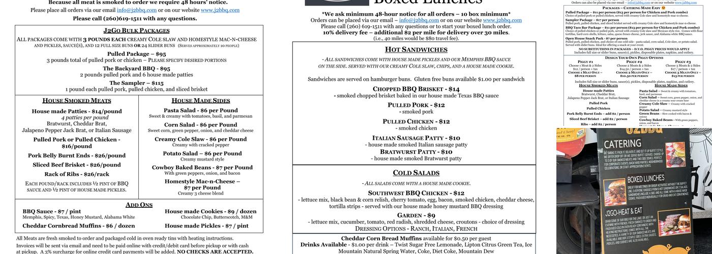J2BBQ Menu
