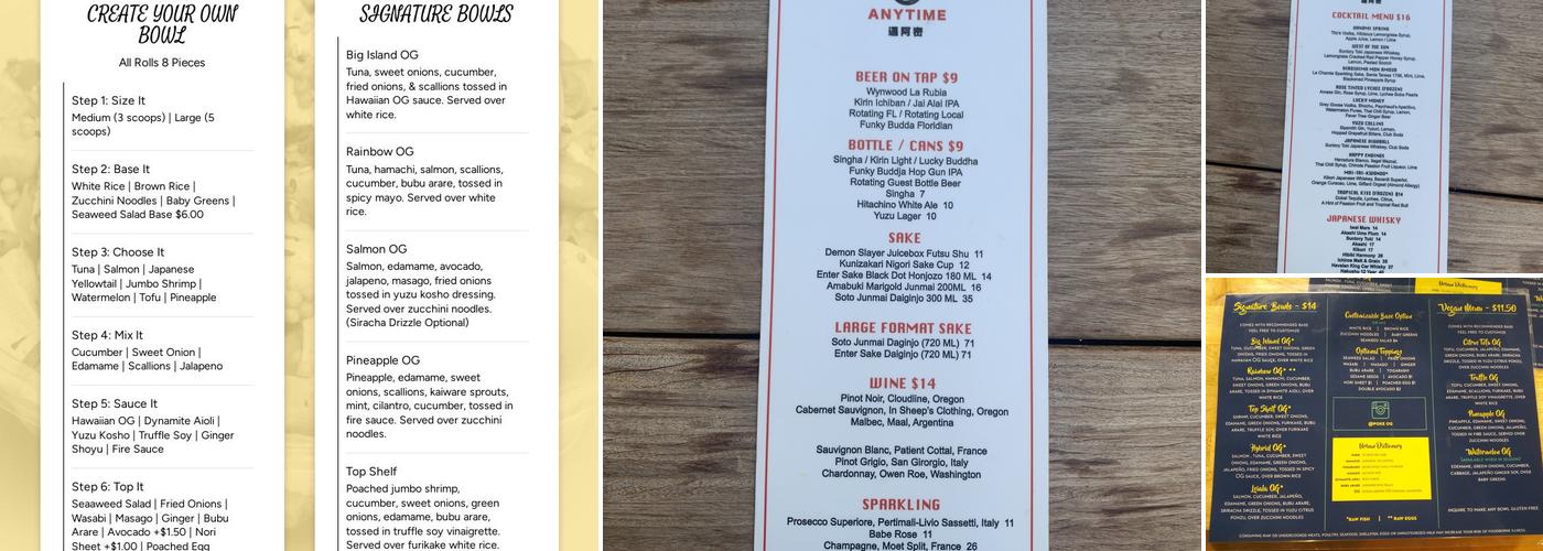 Poke OG Wynwood Menu