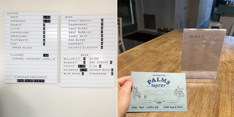 Palms Pantry Menu