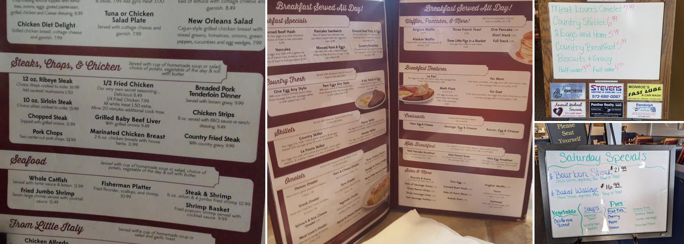 Round Table Family Restaurant Menu