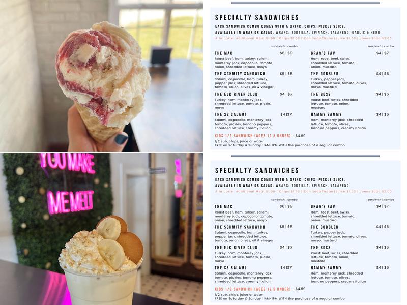 Sammy's Scoops Menu