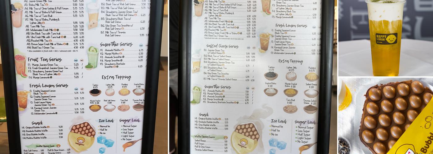 Happy Lemon U Village Menu