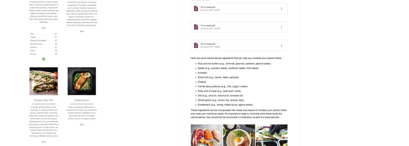 Cheat Eatz Meal Prep Menu