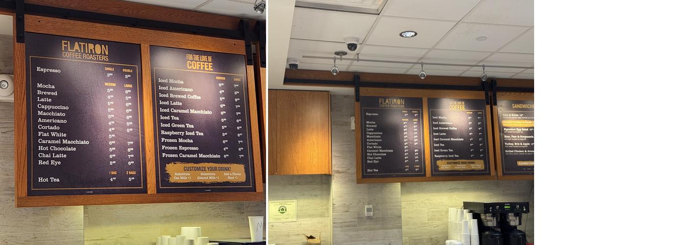 Flatiron Coffee Roasters Menu