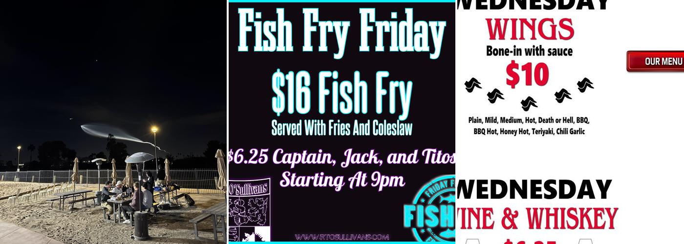 R.T. O'Sullivans Volleyball Courts Menu