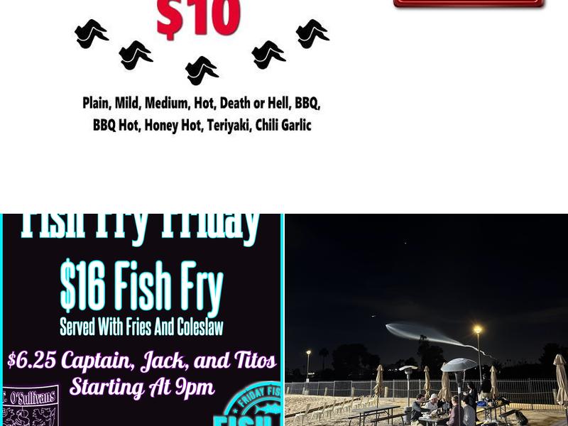 R.T. O'Sullivans Volleyball Courts Menu