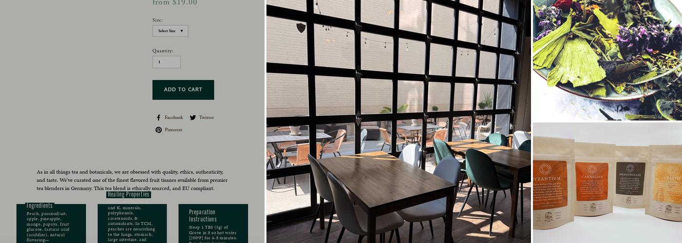 Artemis Tea & Botanical Menu