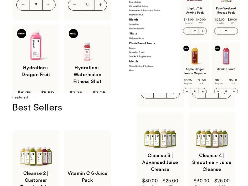 Pressed Juicery Menu