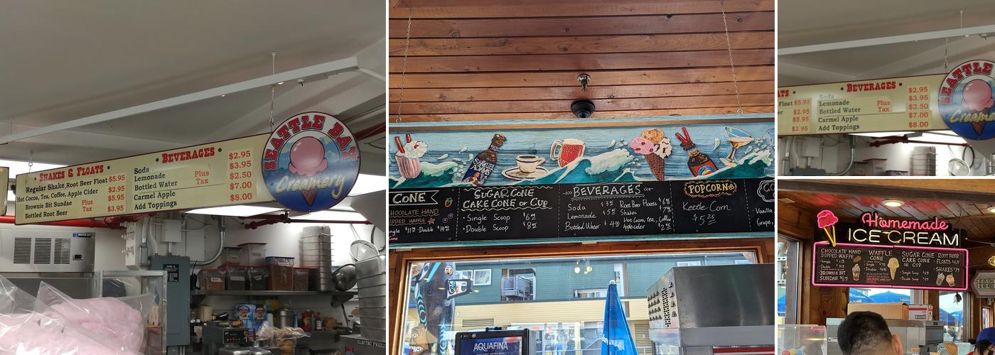 Seattle Bay Creamery Menu