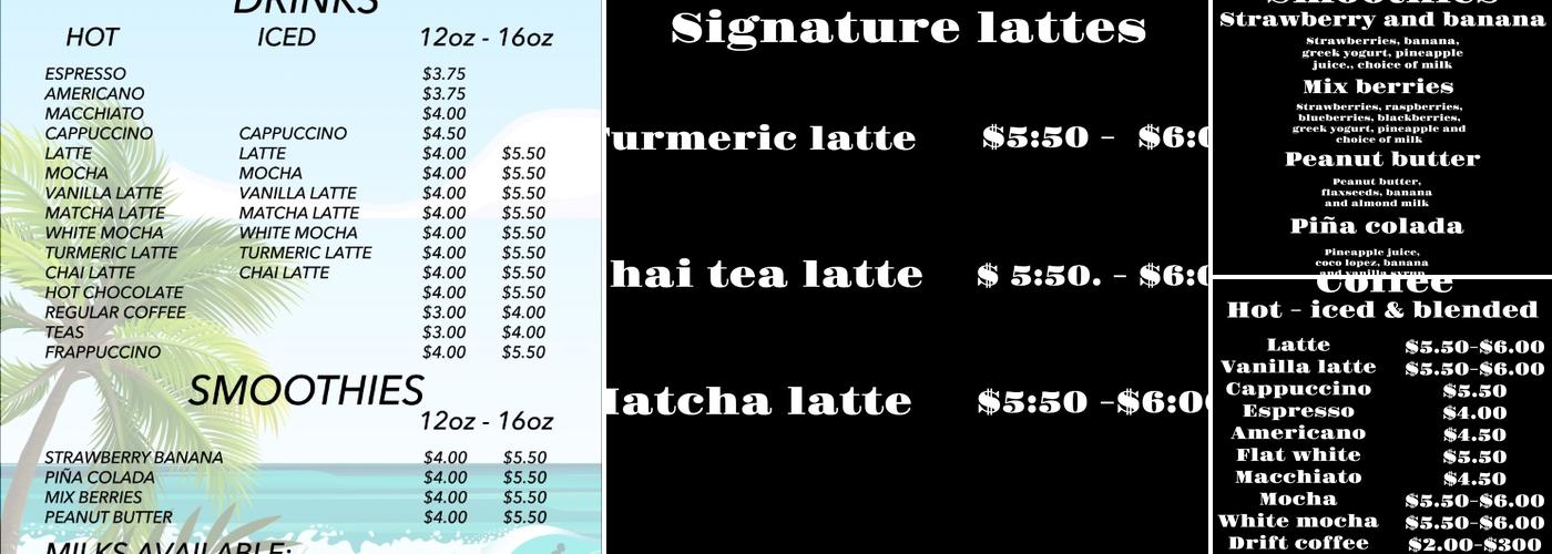 Claudia coffee bar Menu