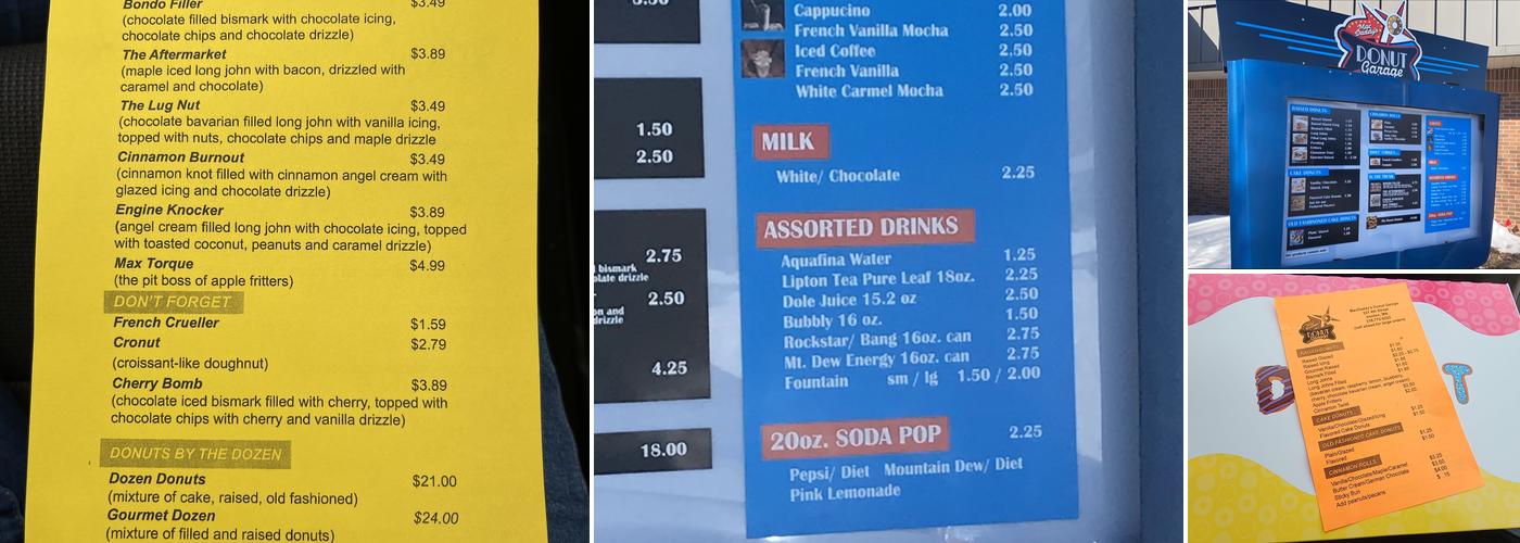 MacDaddy’s Donut Garage Menu