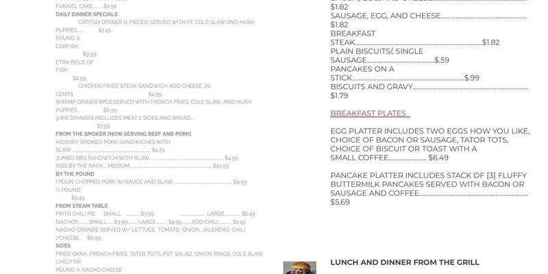 Come N' Git It Grill Menu