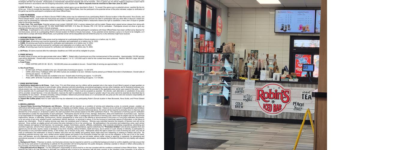 Robin's Donuts Menu