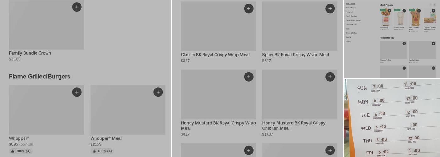Burger King Menu