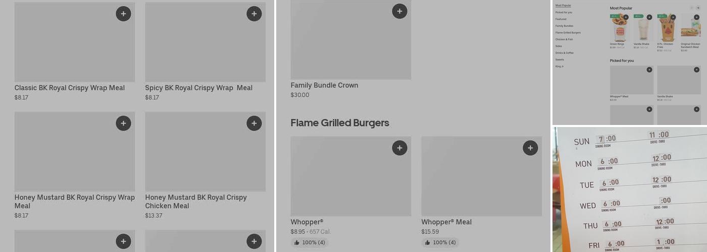 Burger King Menu