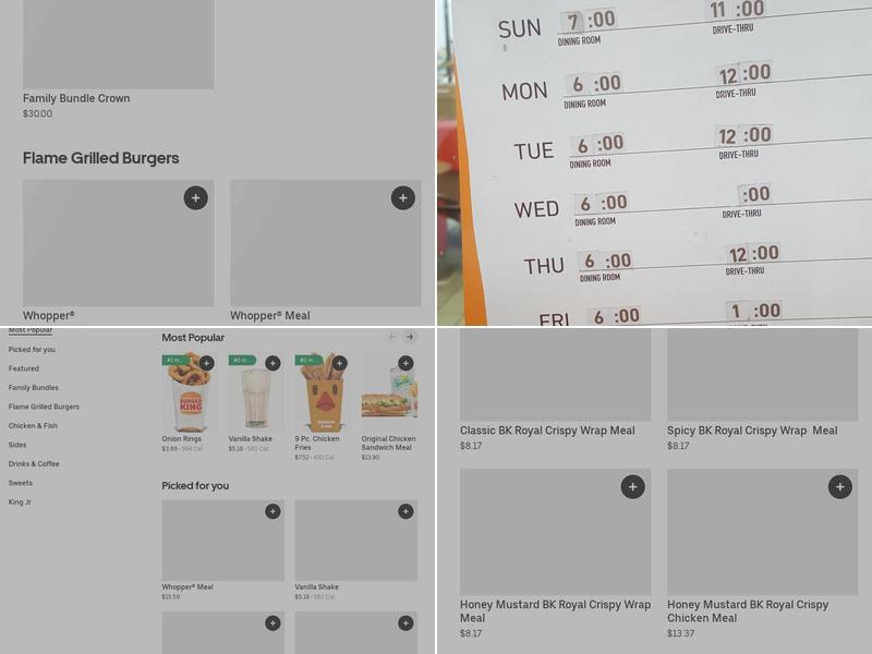 Burger King Menu