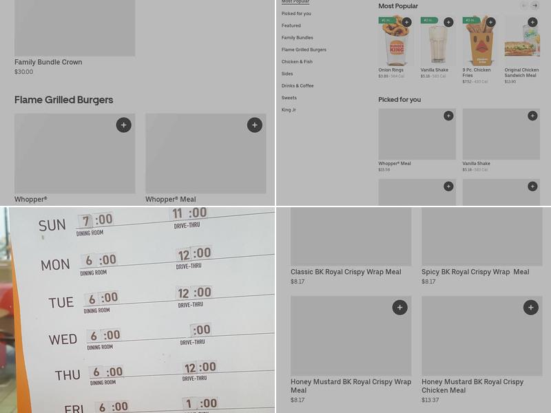 Burger King Menu