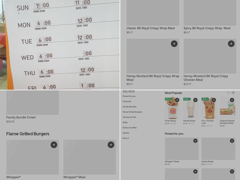 Burger King Menu