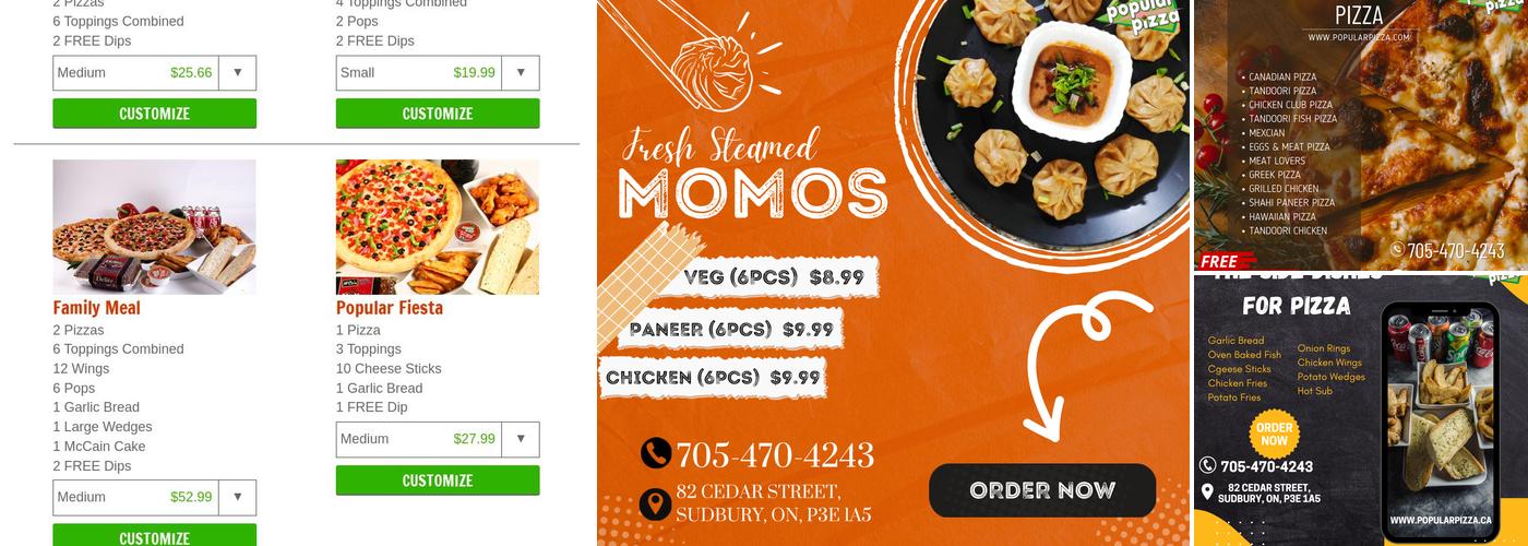 Popular Pizza Menu