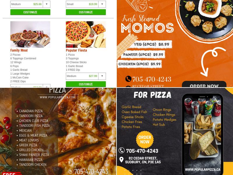 Popular Pizza Menu