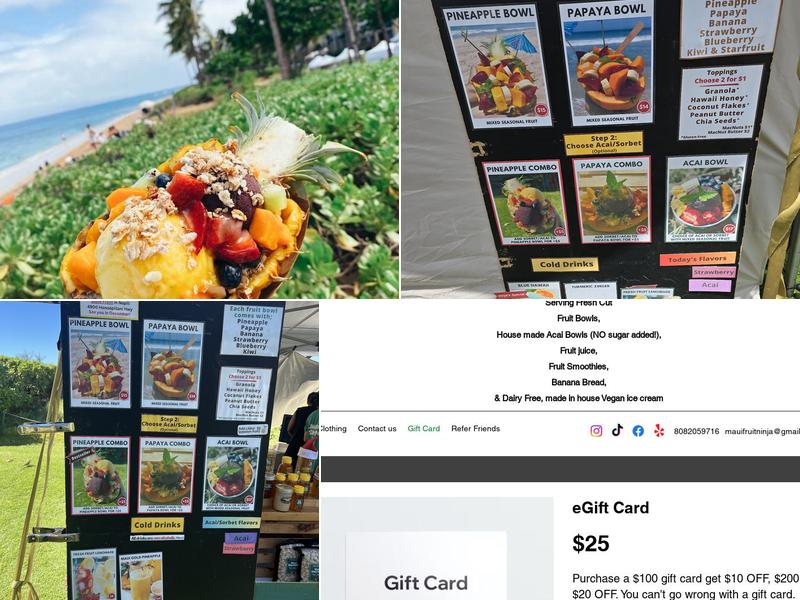 Maui Fruit Ninja Menu