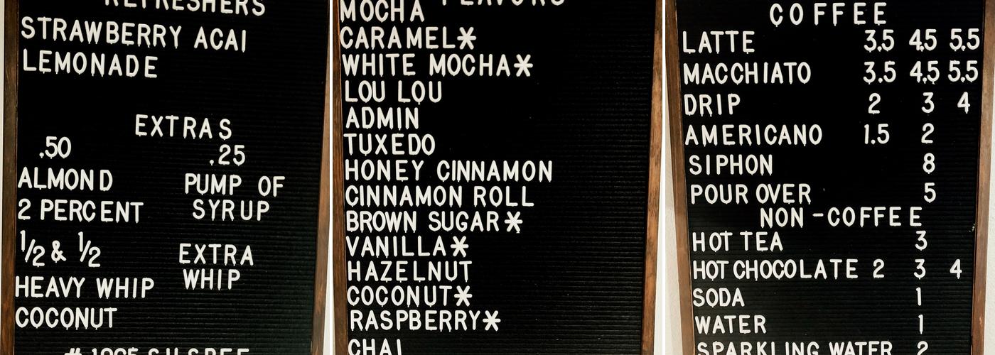 1965 Coffee and Mercantile Silsbee TX Menu