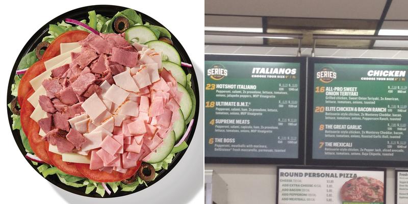 Subway Menu