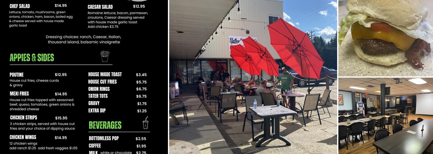Belley Up Pub 'N' Grub Menu