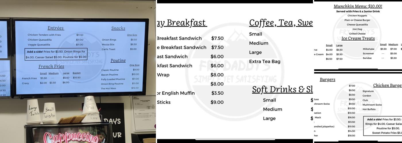 Fry Daddys Menu