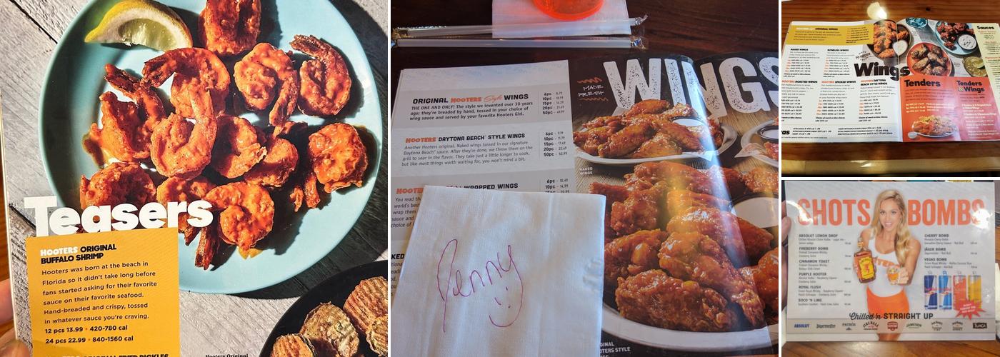 Hooters Menu
