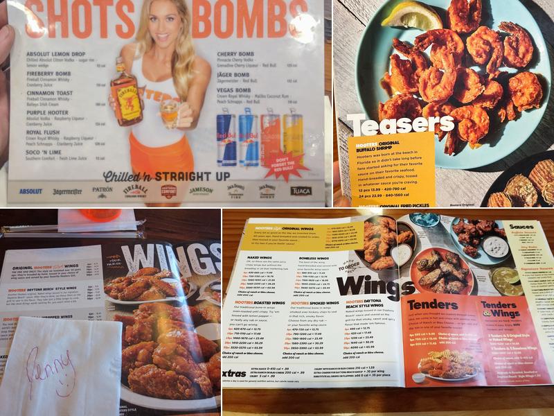 Hooters Menu